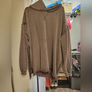 Free People everyday hoodie walnut xl